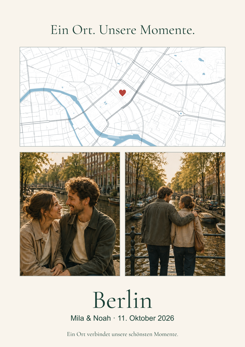 Beispiel mit einer Karte von Berlin und zwei Beispielfotos