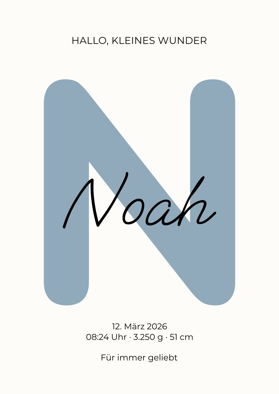 Namensposter mit Anfangsbuchstaben – Modern