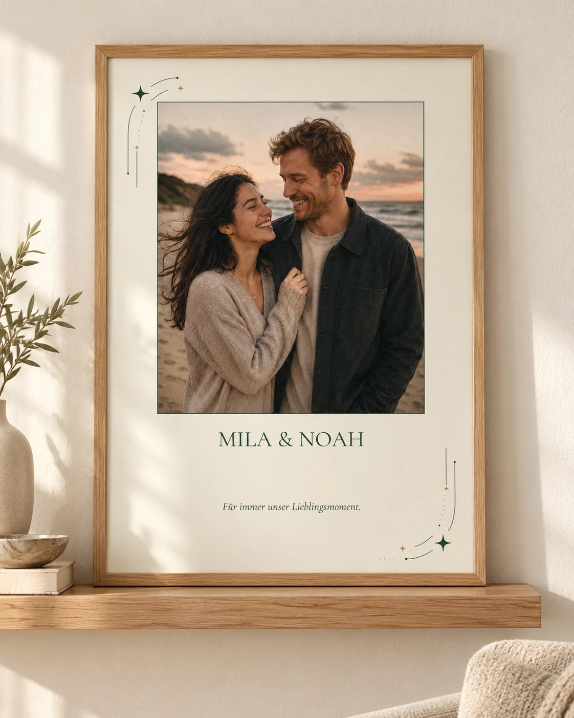 Wohnbeispiel: Ein Moment im Licht – personalisiertes Fotoposter