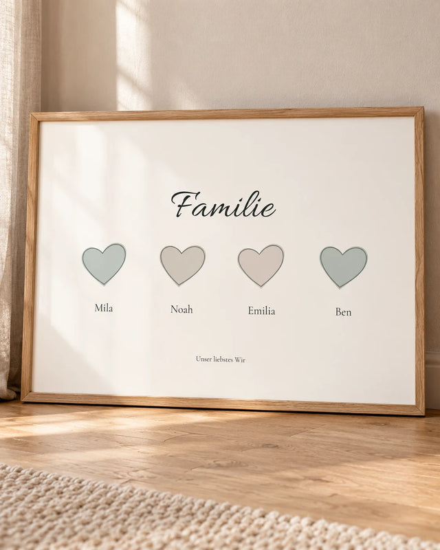 Wohnbeispiel: Familie Herzen – personalisiertes Familienposter