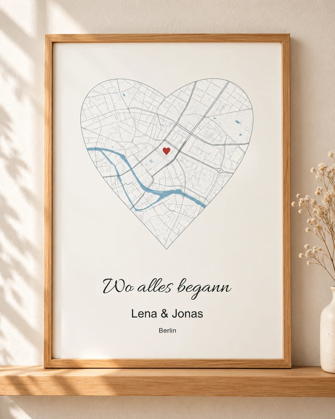 Wohnbeispiel: Wo alles begann – personalisierte Stadtkarte